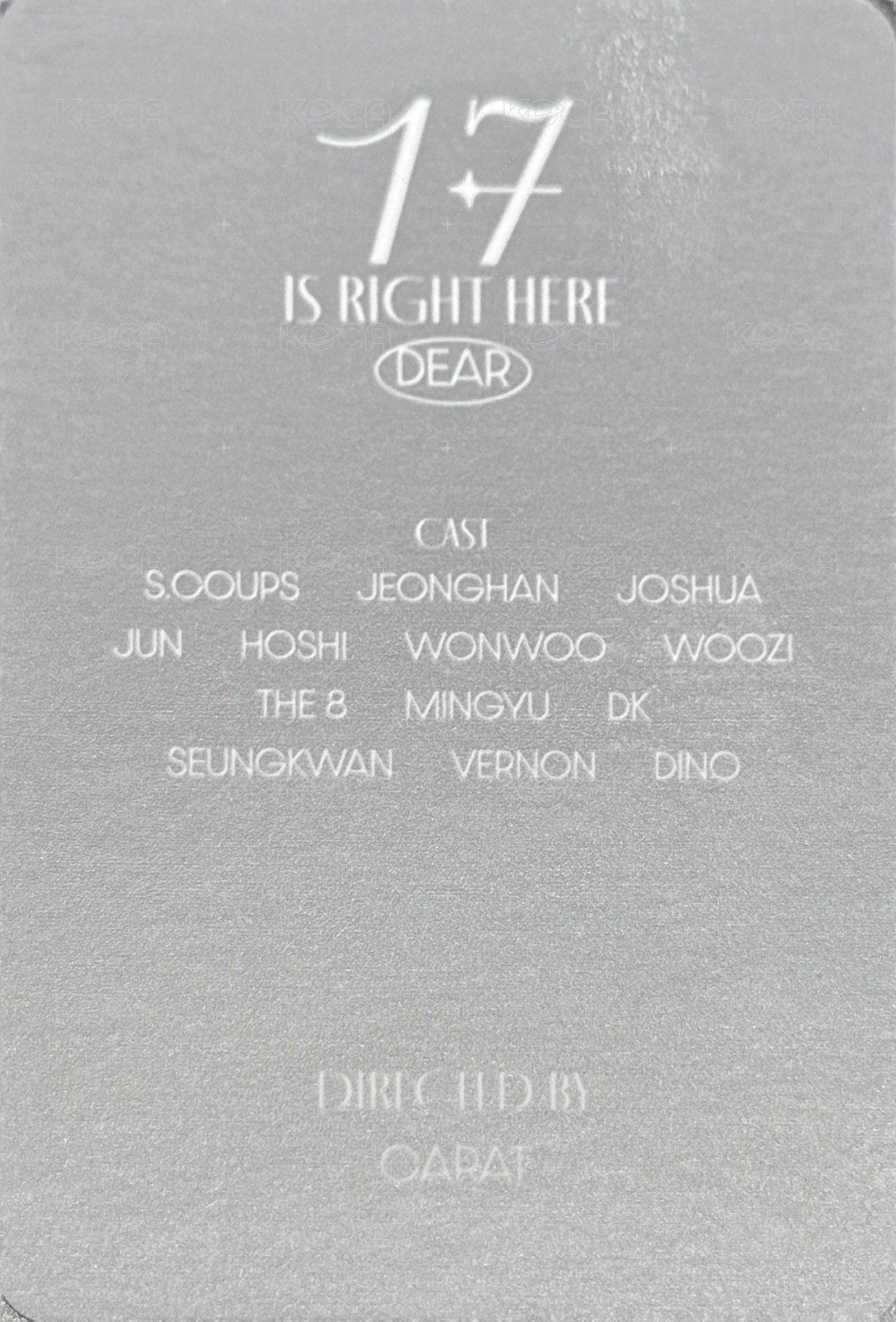 精選專 專輯卡 精選輯｜CARAT ver. 背面