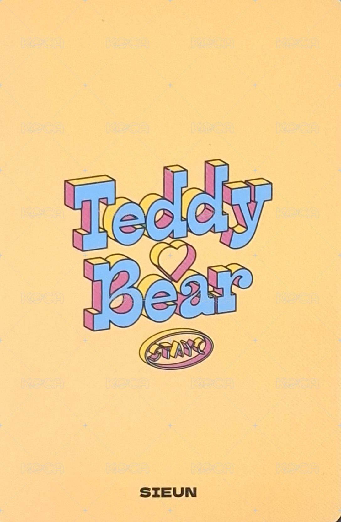 Teddy Bear 專輯卡 digpack ver. 背面