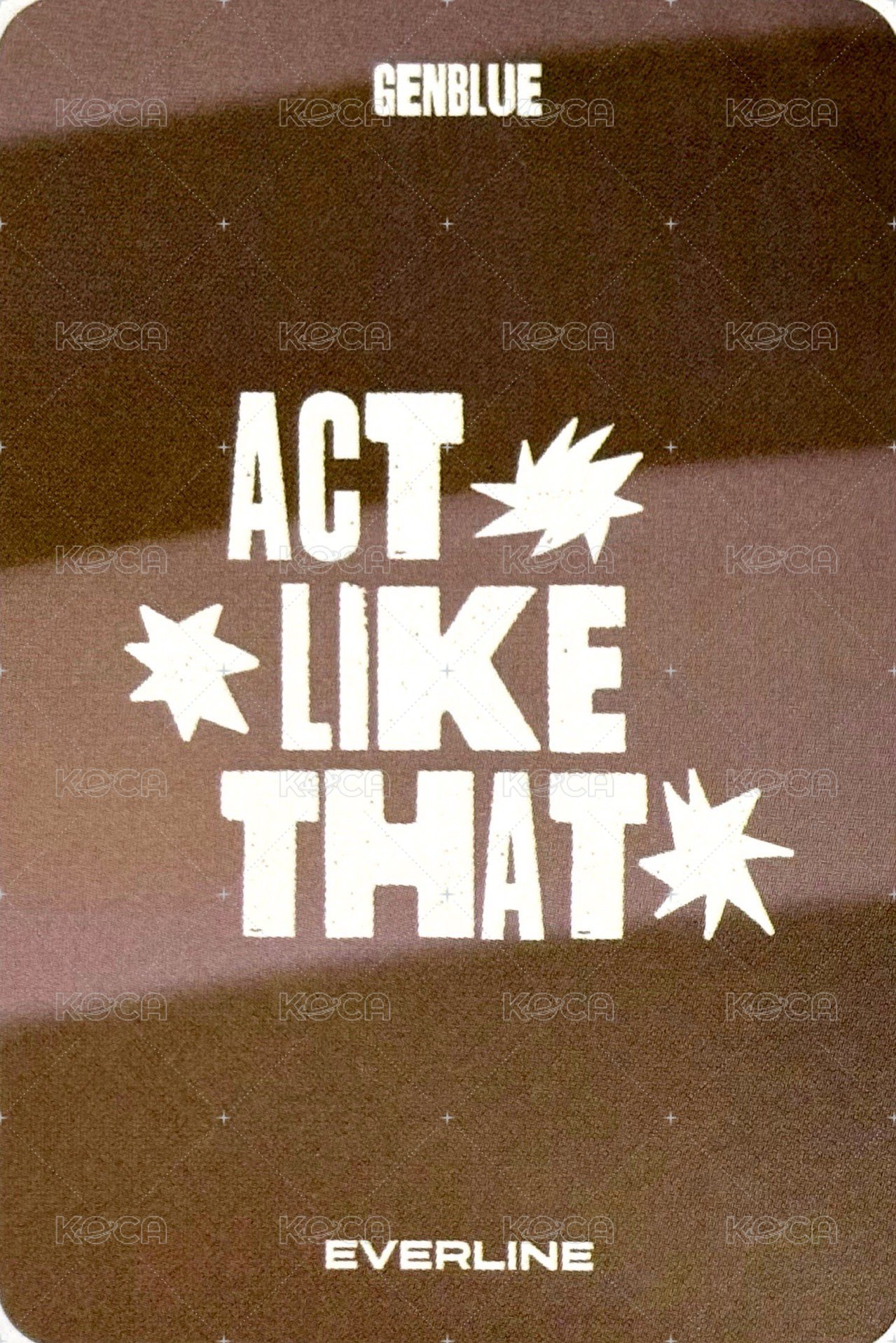 1st EP Album - ACT LIKE THAT el 1.0 線下 簽售卡 토끼비니 ver. 背面