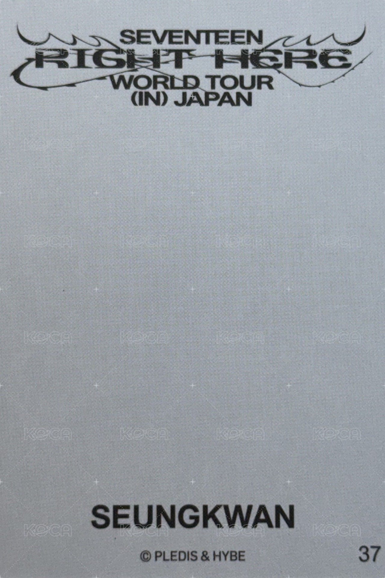 RIGHT HERE 隨機卡 日巡卡包卡 37 背面