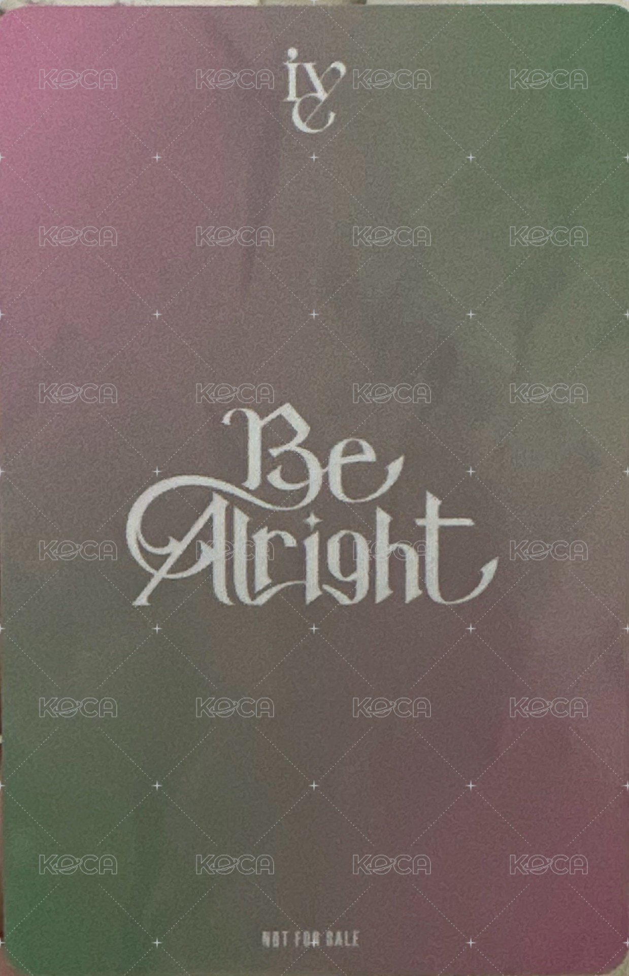 Be Alright   幸運卡 共通特典 背面