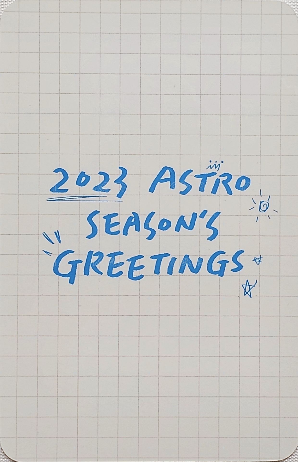 2023 年曆 am 特典卡 Favorite ver. 背面