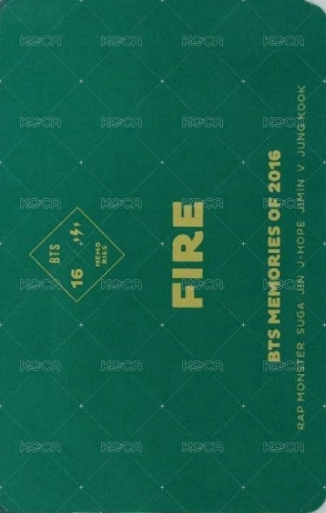 回憶錄 周邊卡 2016 火團 背面