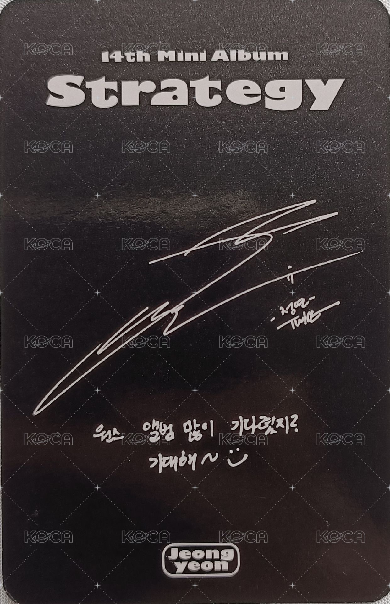 STRATEGY 專輯卡  背面