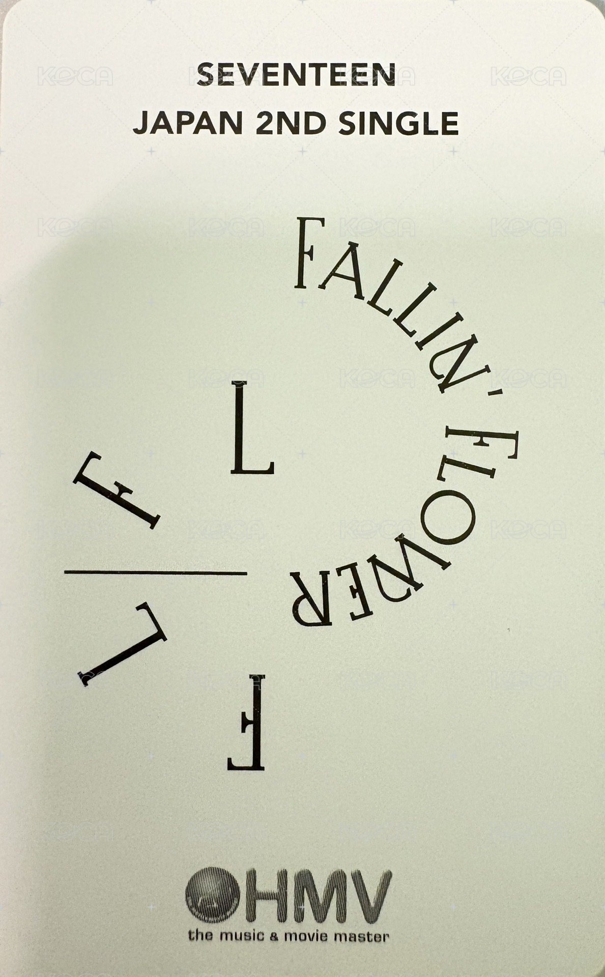 落花 hmv 粉版 特典卡  背面