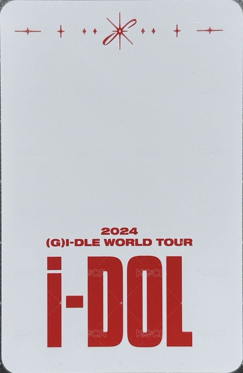 24’演唱會 iDOL 周邊卡  背面