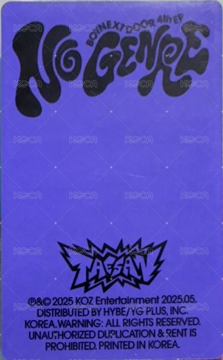 No Genre 專輯卡 No Matter ver.4 背面