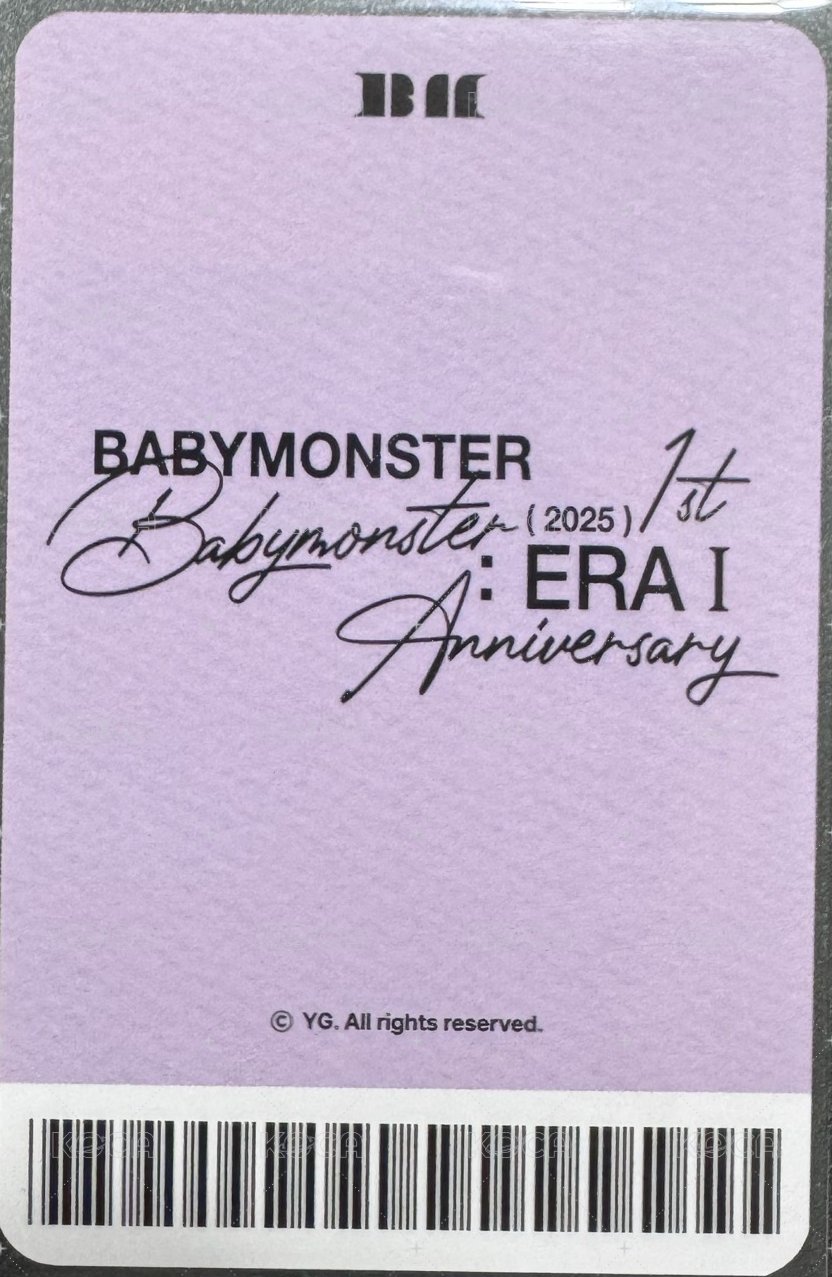 一週年寫真書 yg 線下 C ver. 特典卡  背面