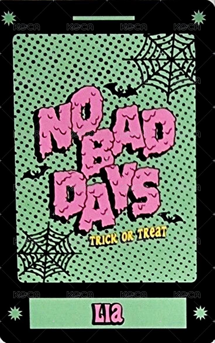 NO BAD DAYS 周邊卡 十月 背面