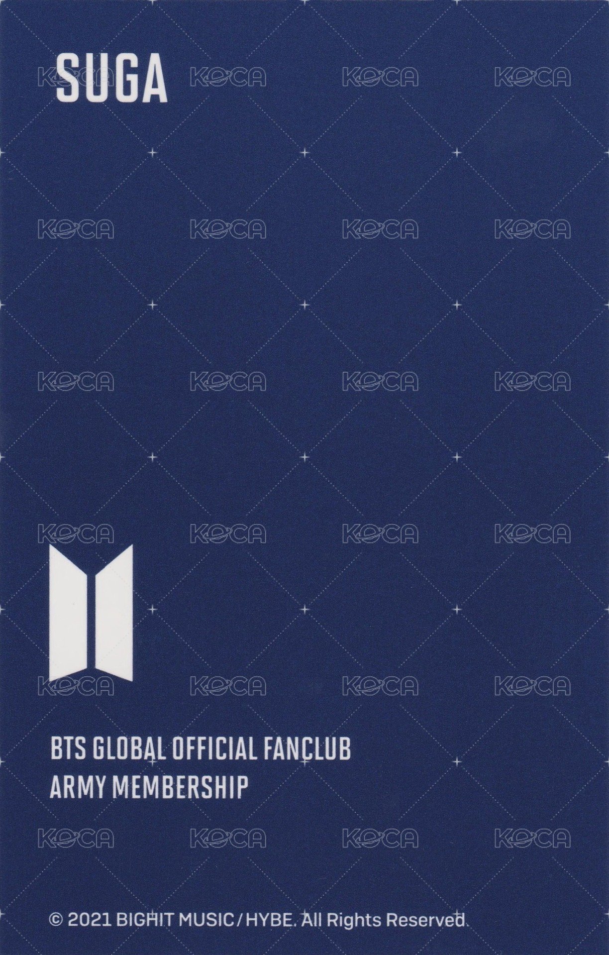 ARMY 會員禮卡 八期 背面