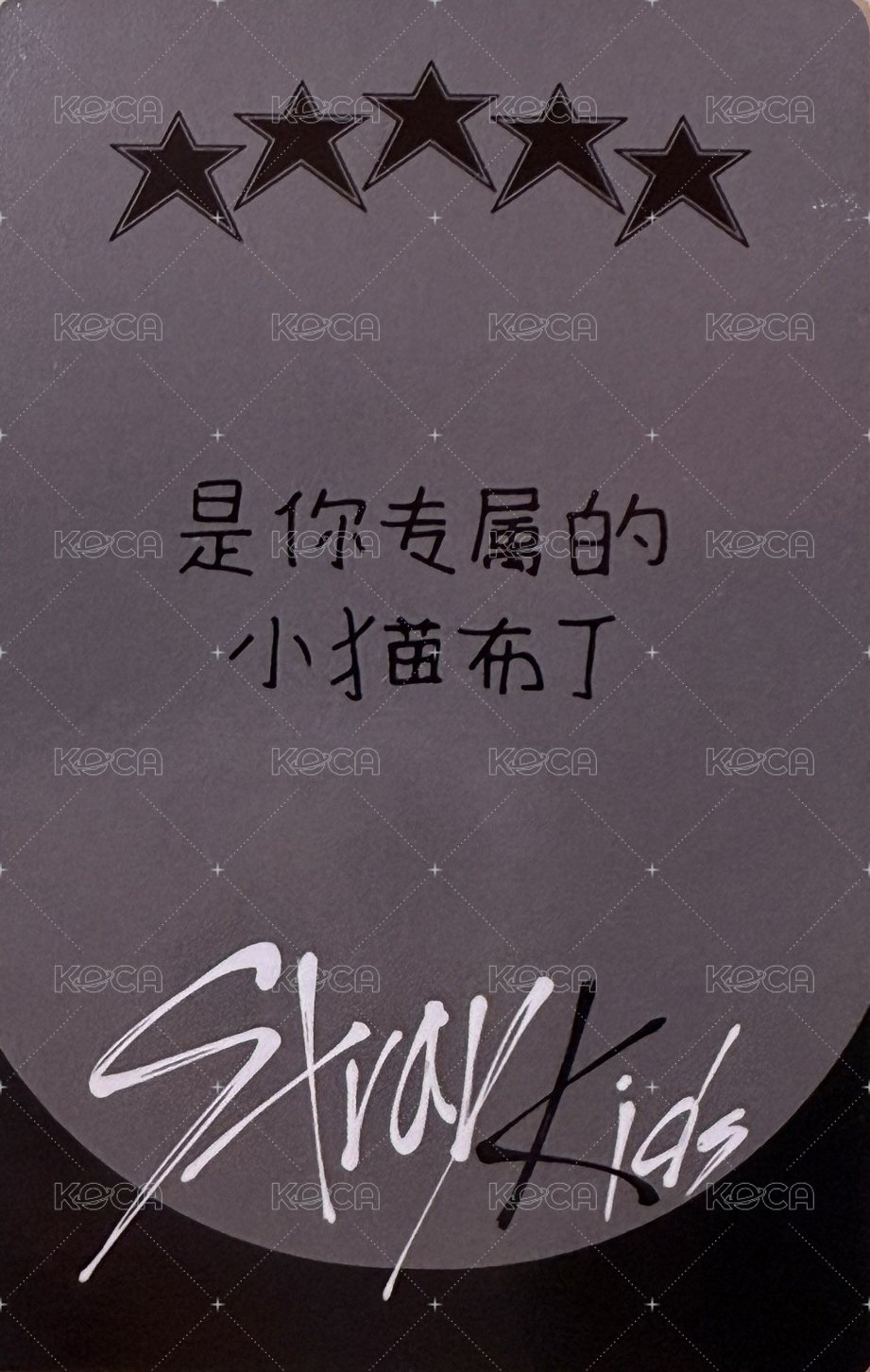 5-STAR yzy 1.0 特典卡  背面