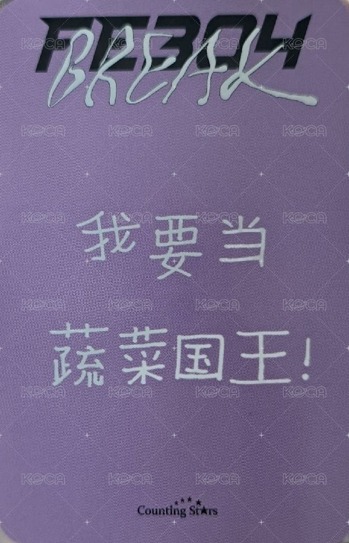 BREAK 數星星 4.0 簽售卡 蛋撻友 背面