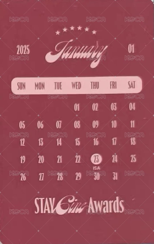 GPT 年曆卡 STAYC ISA 2025 年曆莎 背面