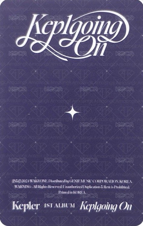 正規一 專輯卡 變化卡 NOUS ver. 背面