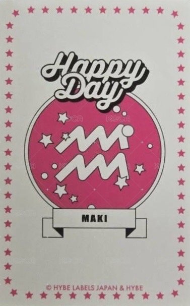 Happy Day  2023~2024 周邊卡 BIRTHDAY KIT卡 背面