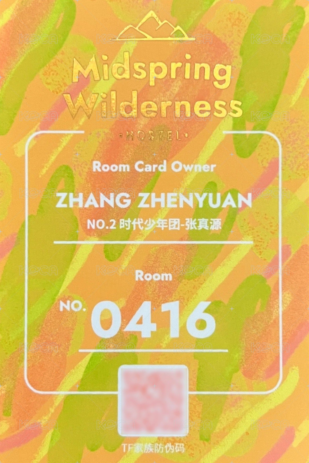 23‘張真源生日 周邊卡 2023生日NFC卡 背面