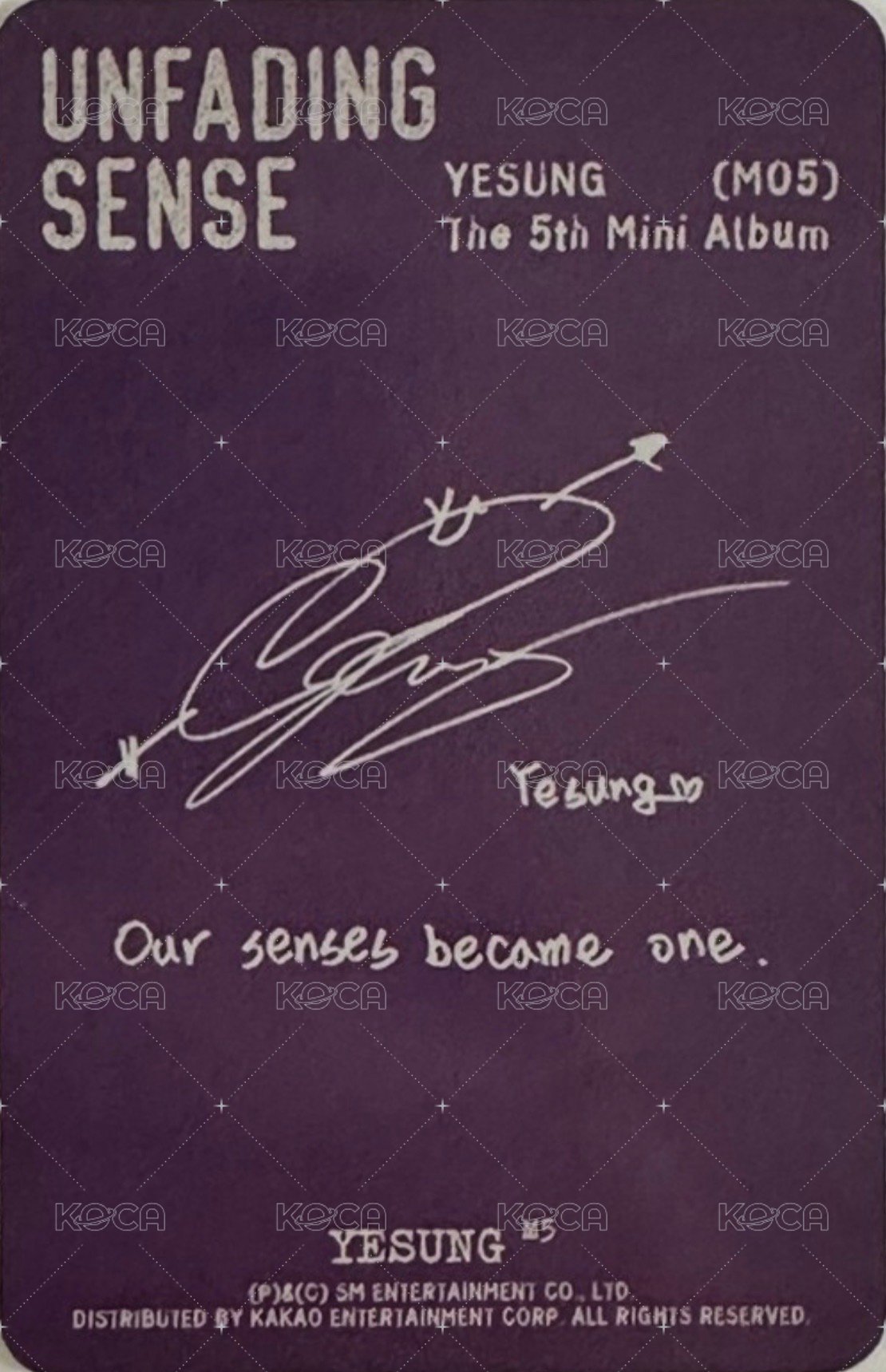 迷五 專輯卡 Special Ver. 背面