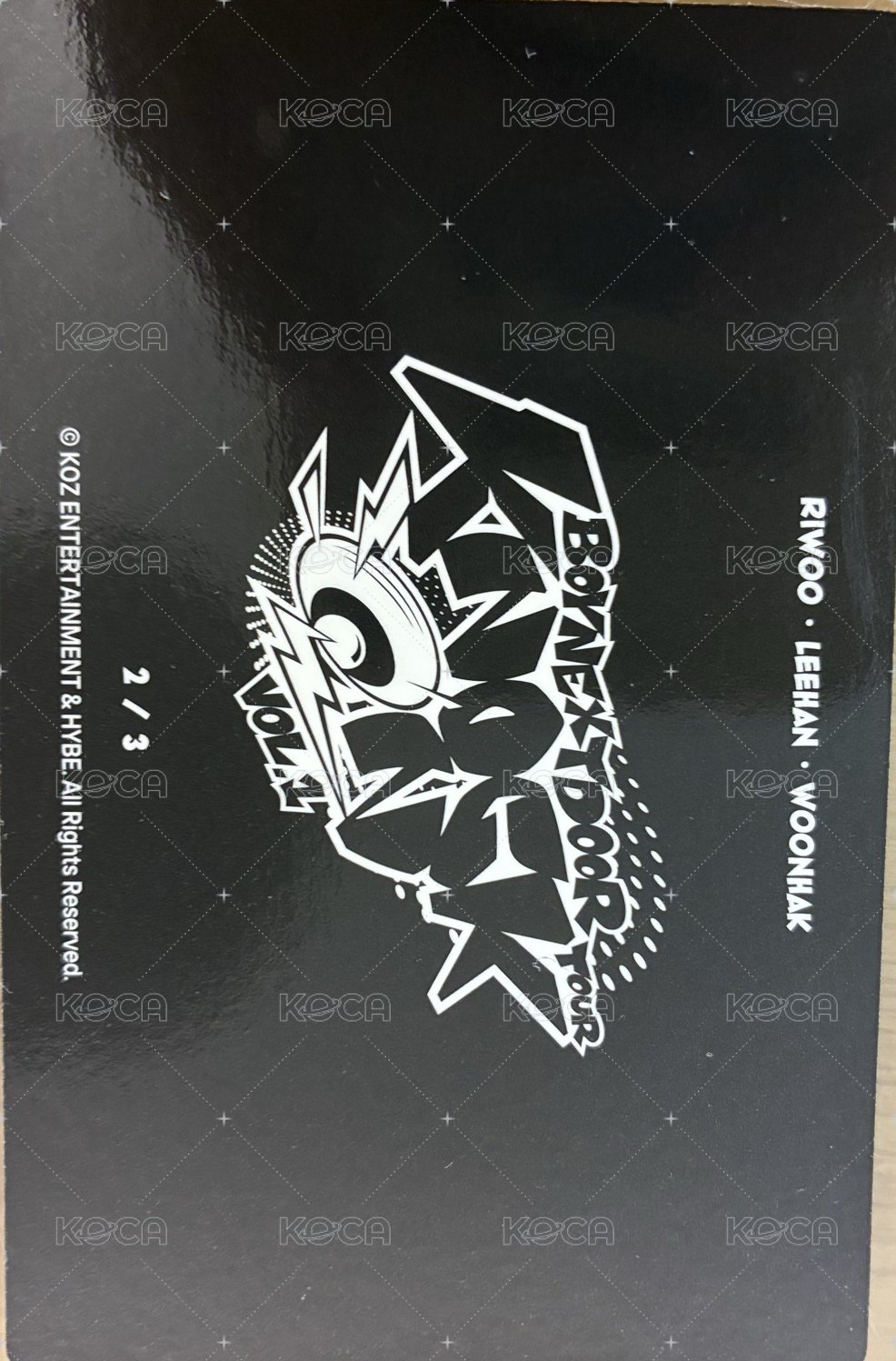 Knock On 巡迴 隨機卡 仁川場周 256三人卡 背面