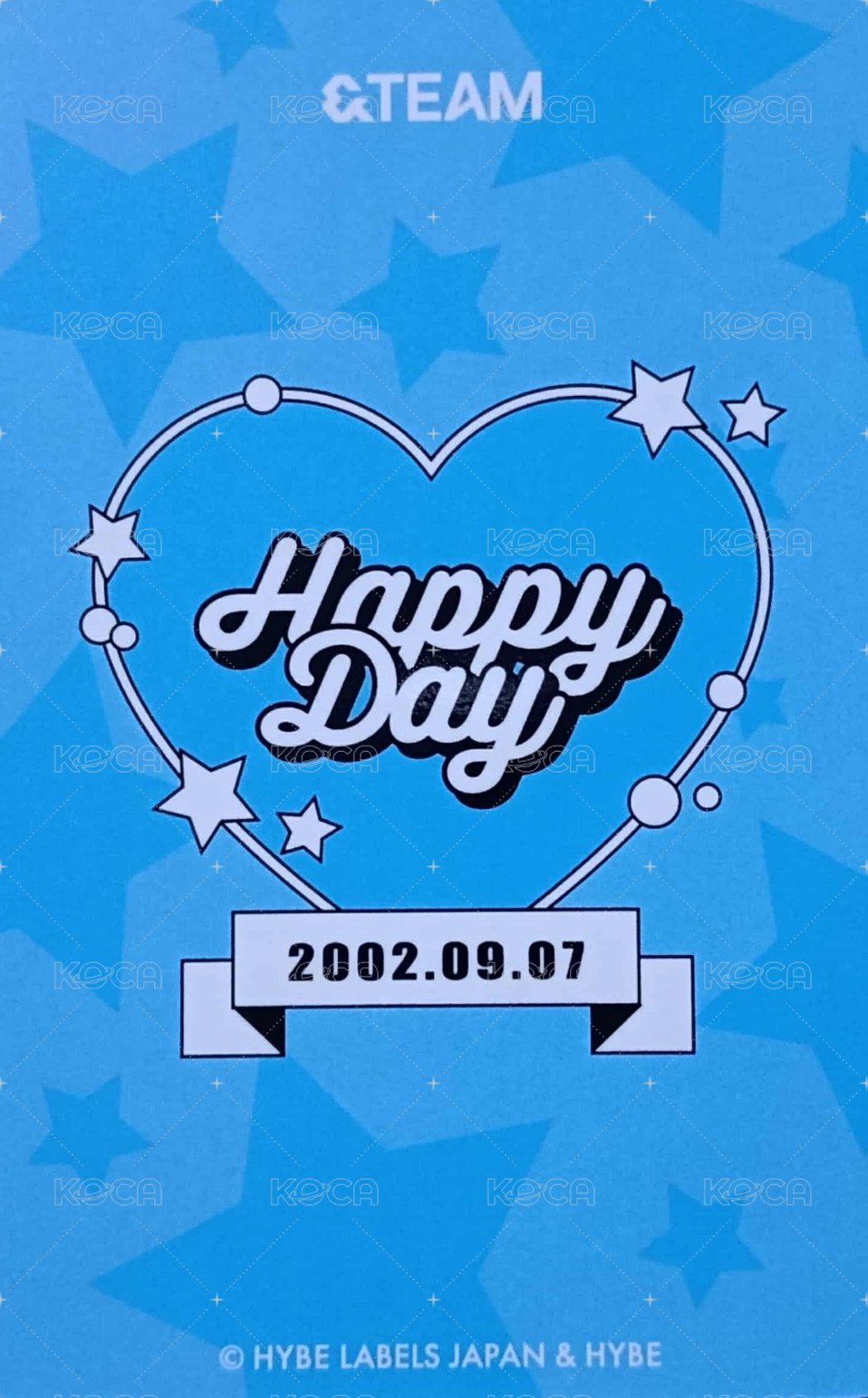 Happy Day  2023~2024 周邊卡 BIRTHDAY KIT卡 背面