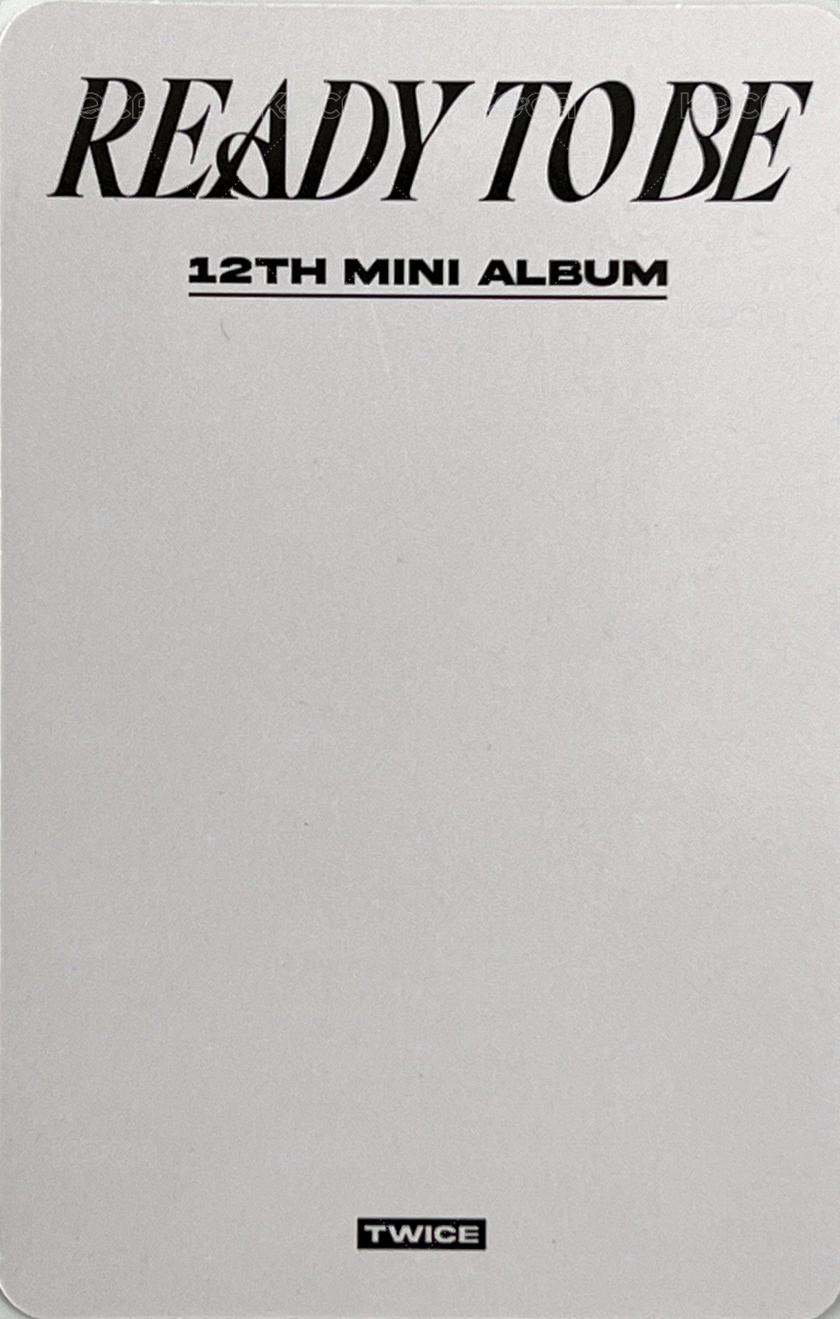 READY TO BE 專輯卡  背面