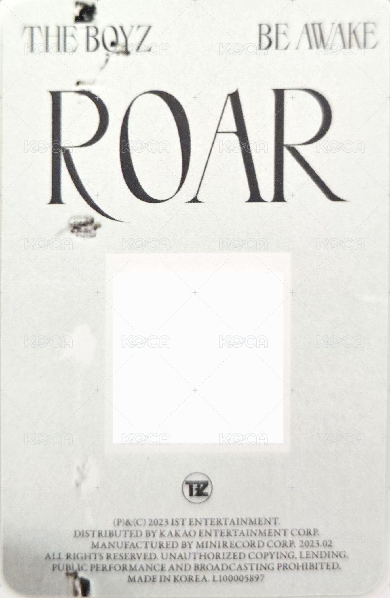 BE AWAKE 專輯卡  背面