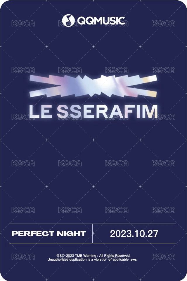 Perfect Night QQ音樂 特典卡  背面