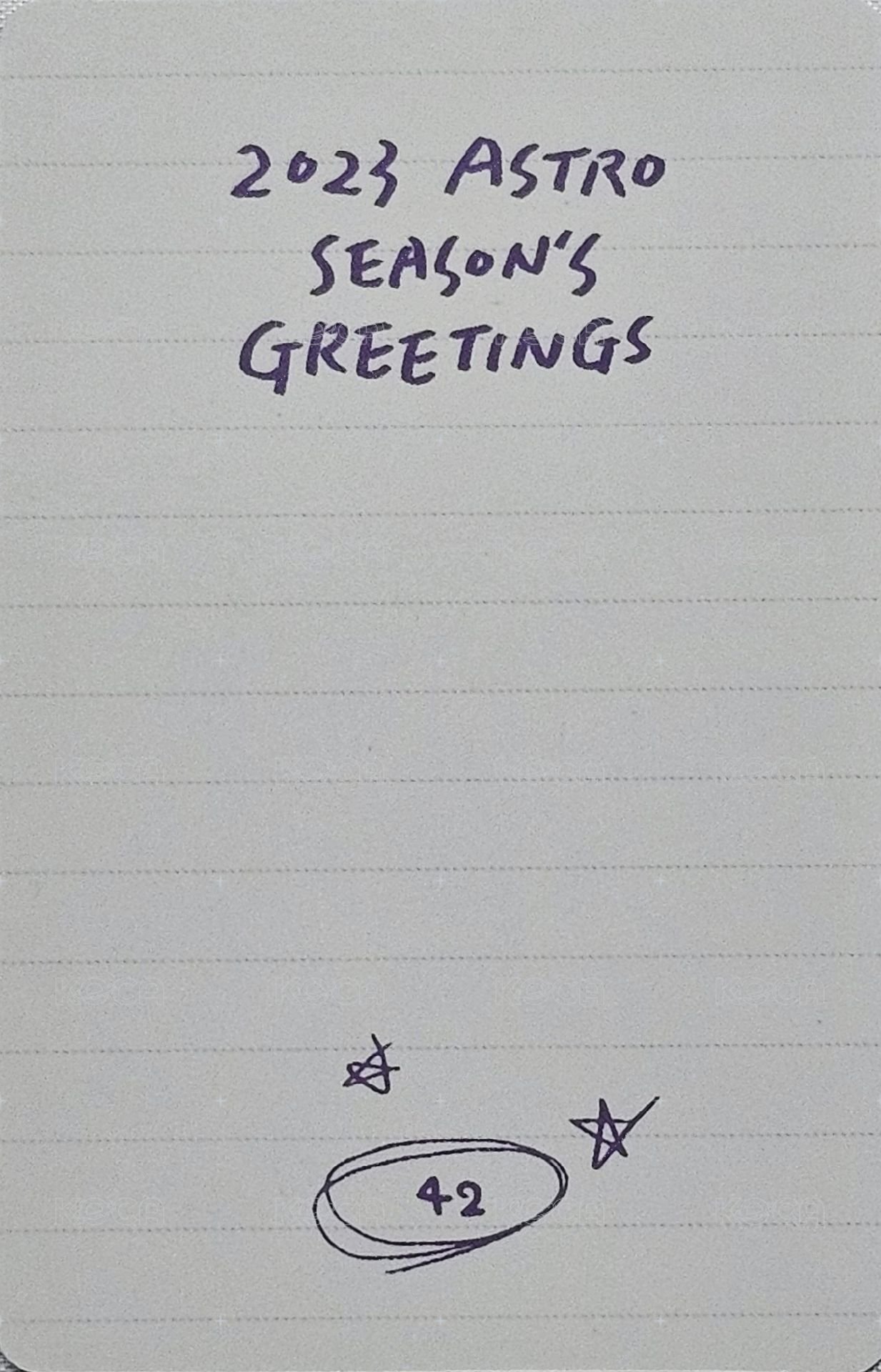 2023 年曆 隨機卡  背面