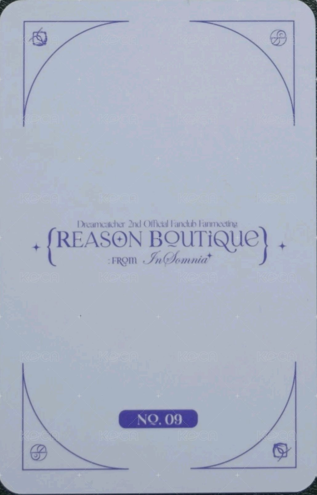 二期會員粉絲見面會 隨機卡 卡包卡 09 背面