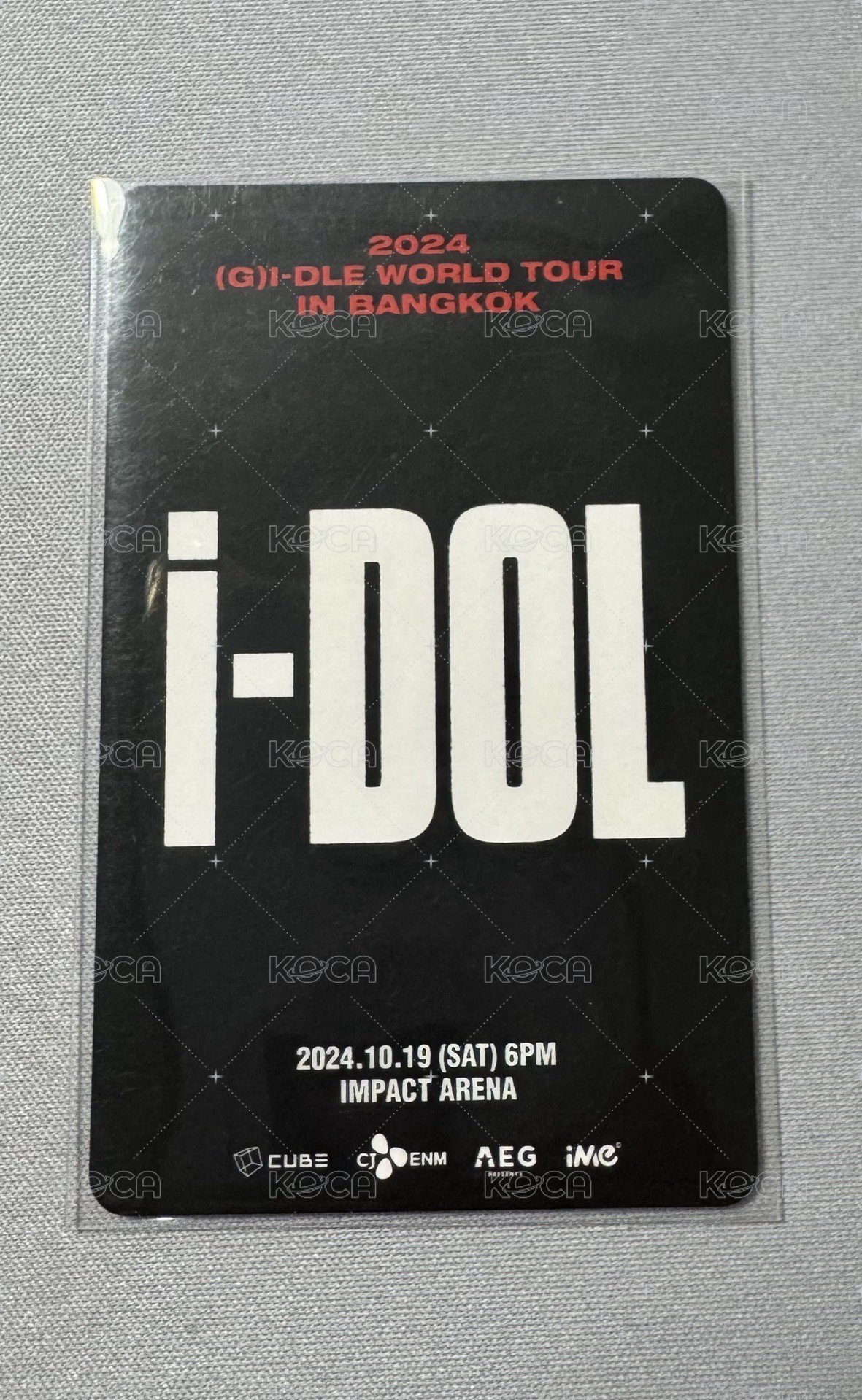 24’世巡演唱會 iDOL iMe 入場卡 / 場限卡  背面