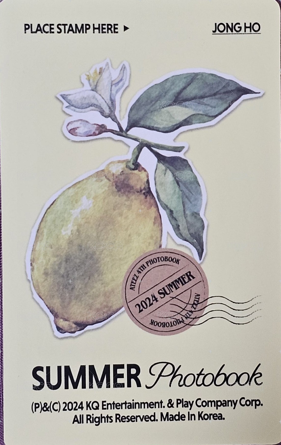 24年夏寫 KQ 特典卡  背面