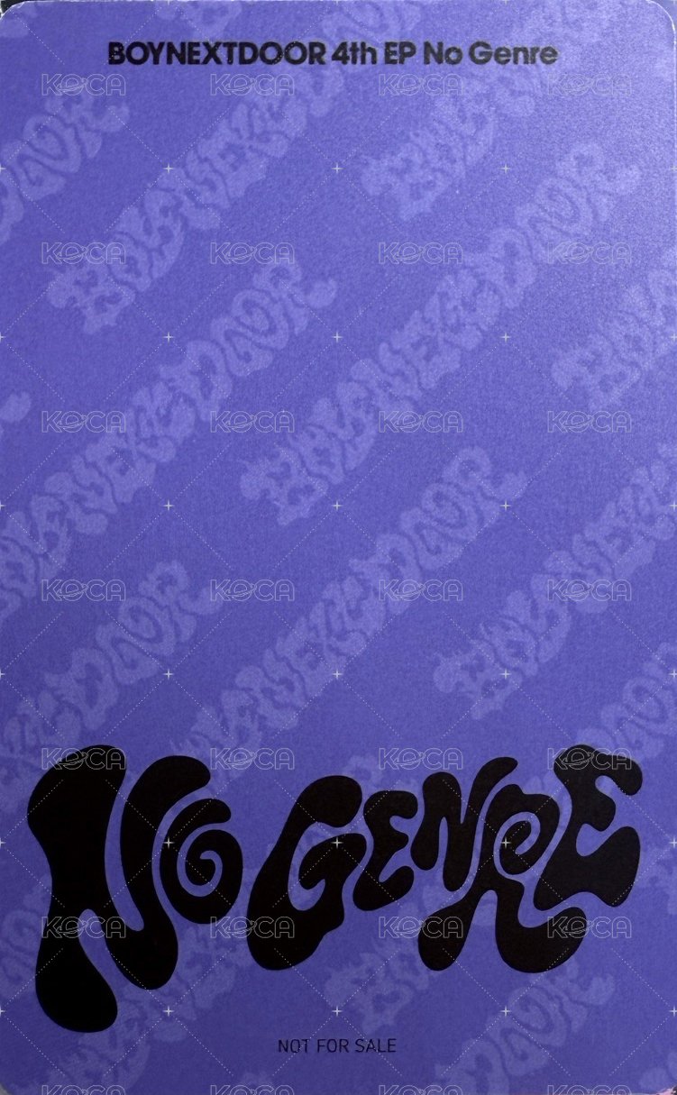 No Genre 環球 pb 特典卡 3 背面