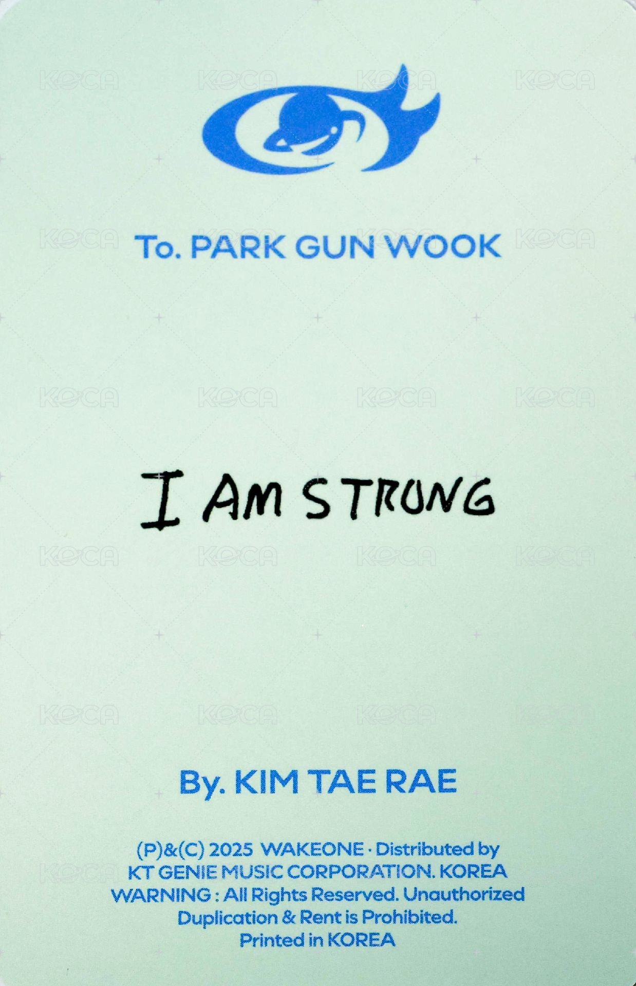 正規一 專輯卡 ORDINARY ver. 背面