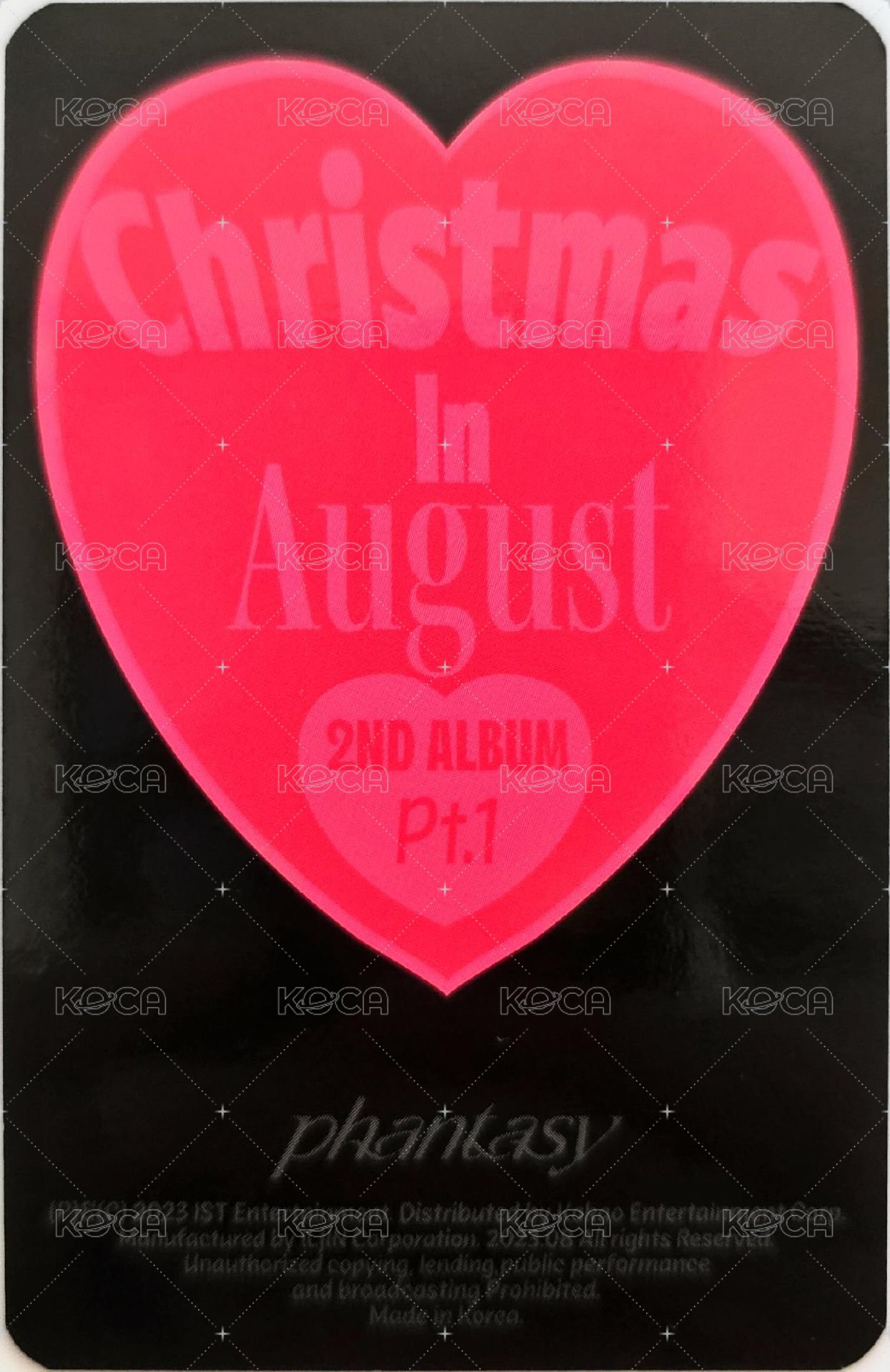 PHANTASY Pt.1 Christmas In August 專輯卡  背面