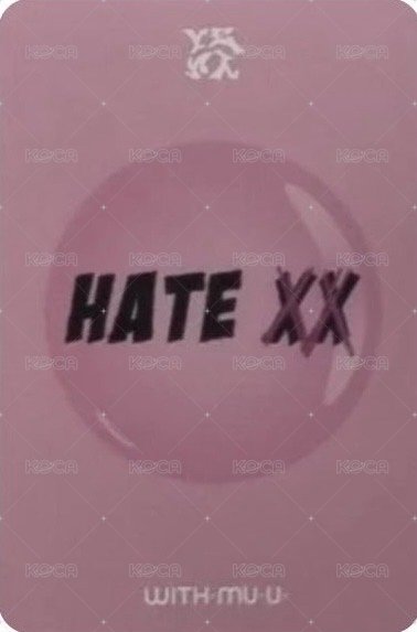 HATE XX wm 線上4.0 簽售卡  背面