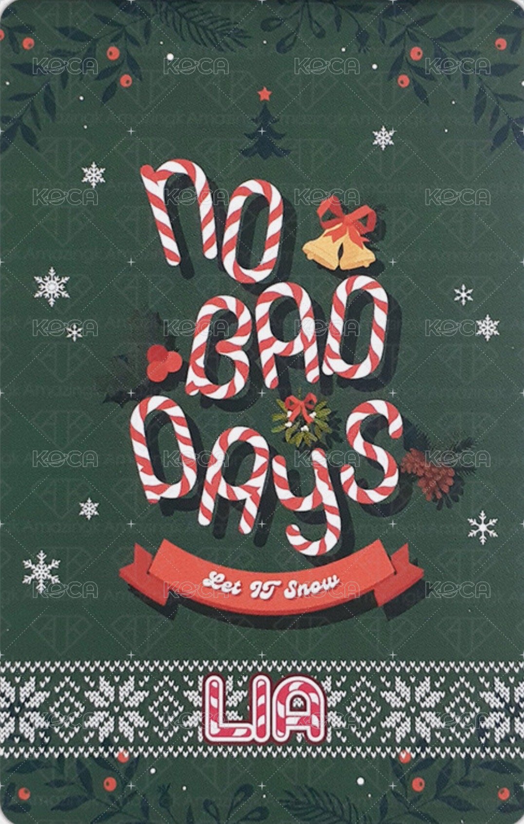 NO BAD DAYS 周邊卡 十二月 背面