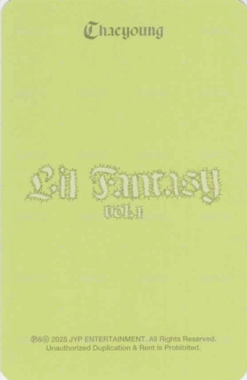 LIL FANTASY vol.1 sw PB預售 特典卡  背面