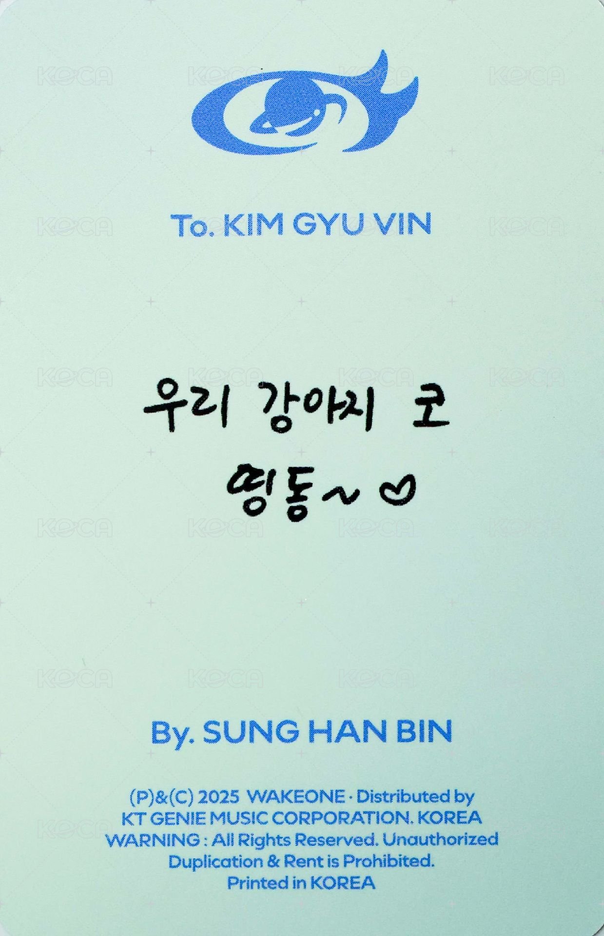 正規一 專輯卡 ORDINARY ver. 背面