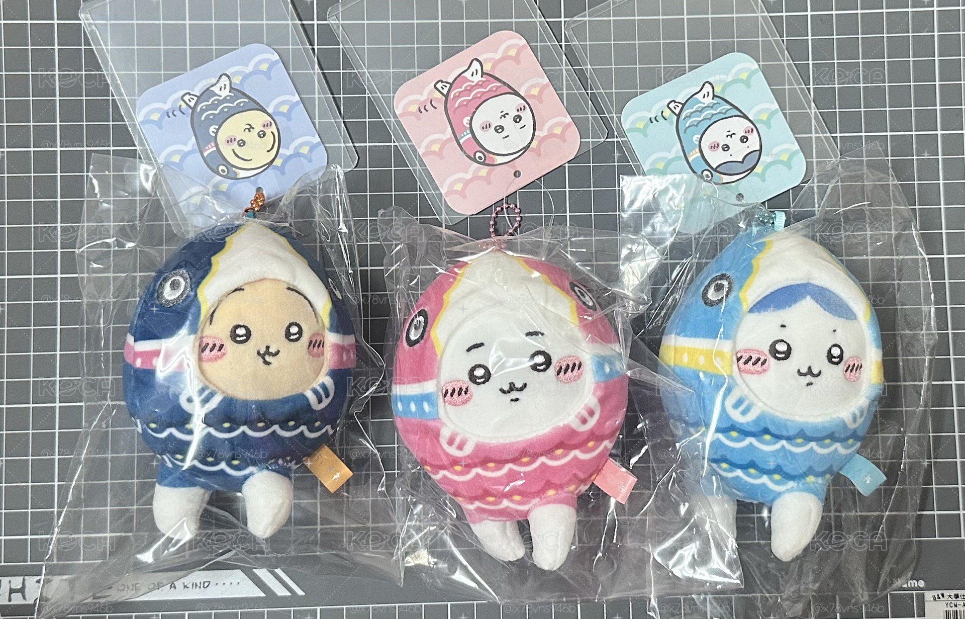 吉伊卡哇 鯉魚旗系列 三小隻吊飾娃
