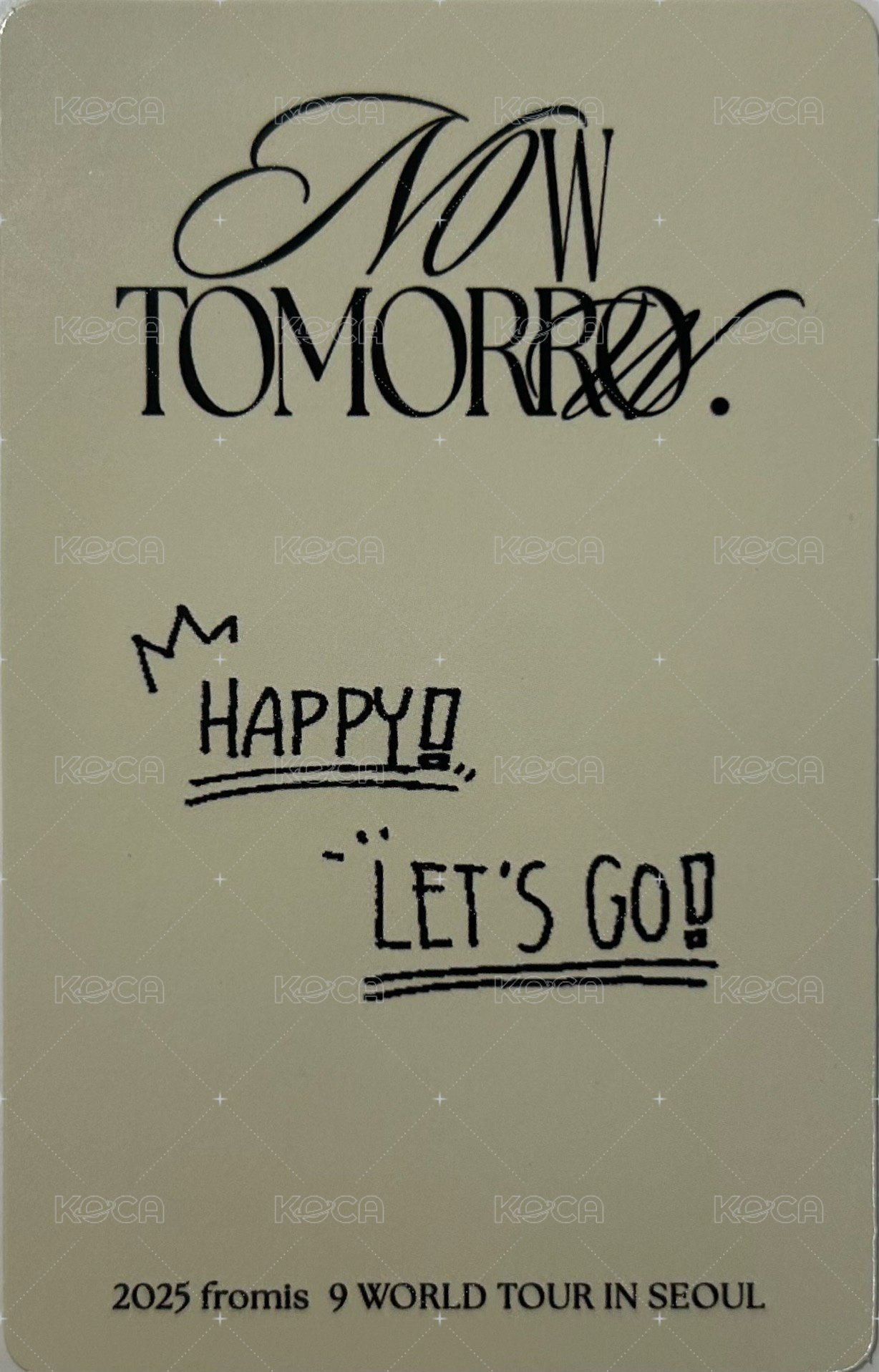 25’世巡 入場卡 / 場限卡 Day3 VIP席 背面