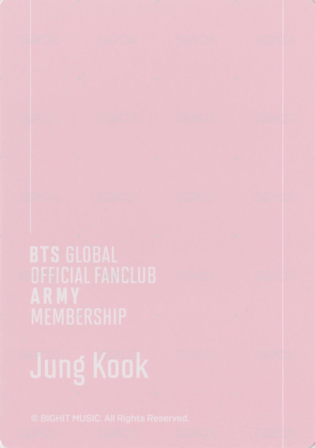 ARMY 會員禮卡 十期 背面