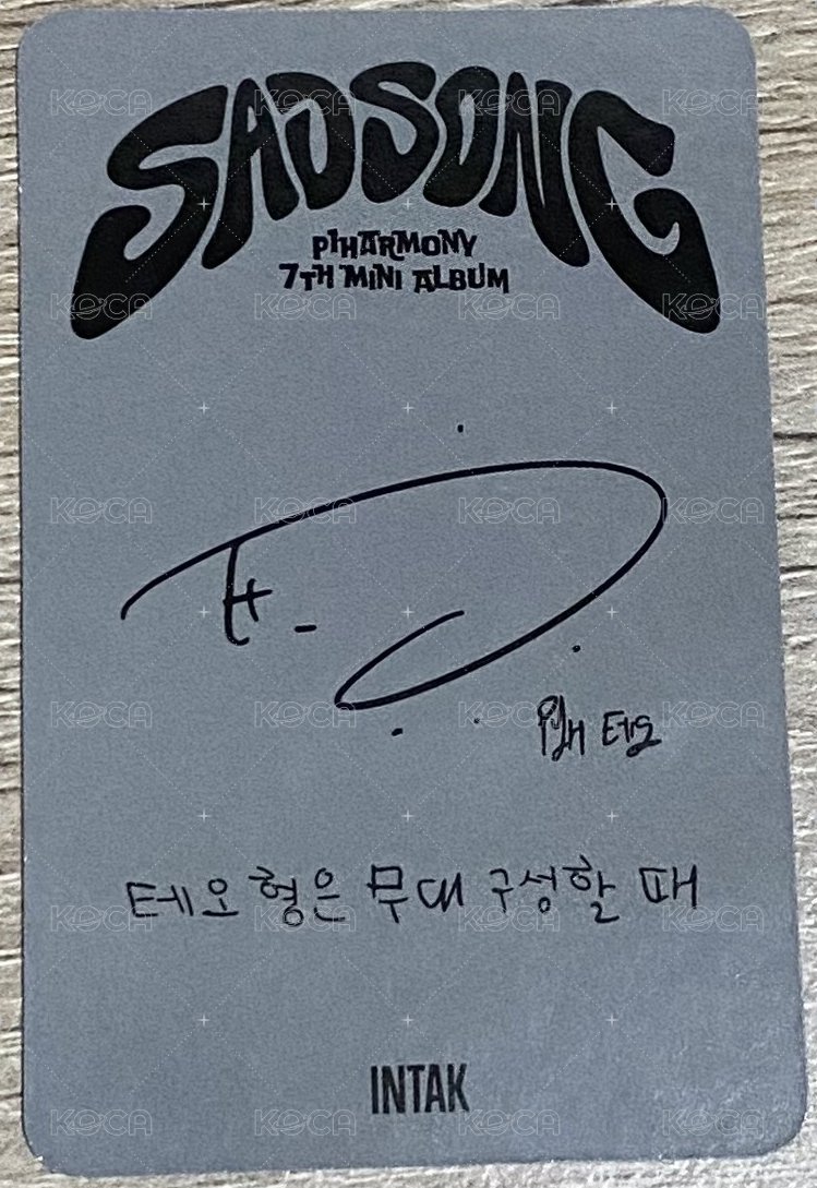 SAD SONG 專輯卡 A.ver 背面