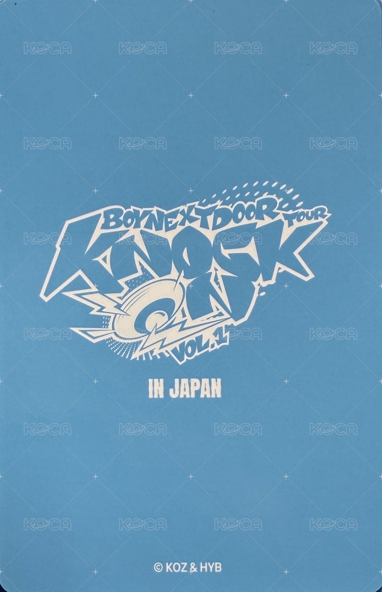 Knock On 巡迴 日巡 隨機卡  背面