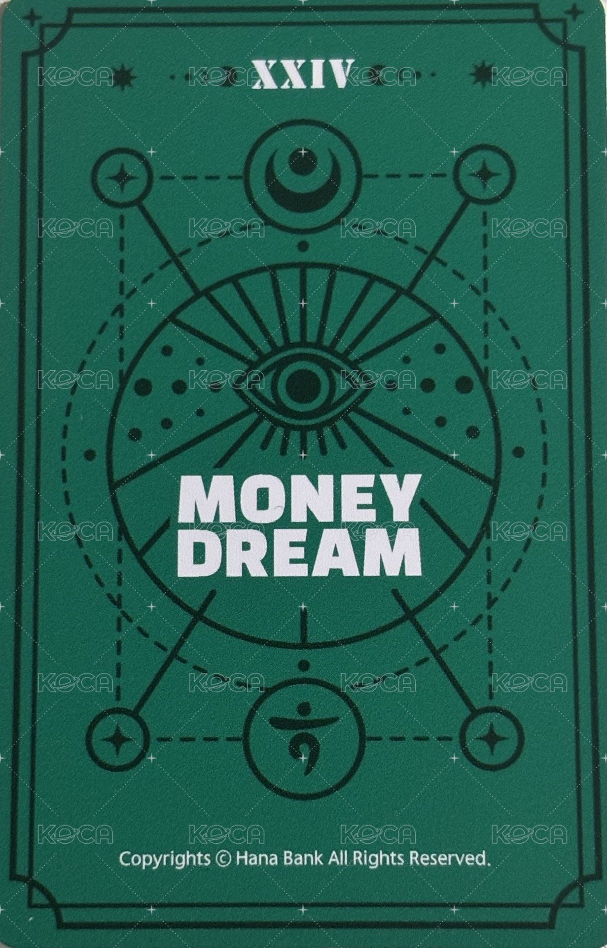 韓亞銀行 代言卡 幸運符咒卡 背面