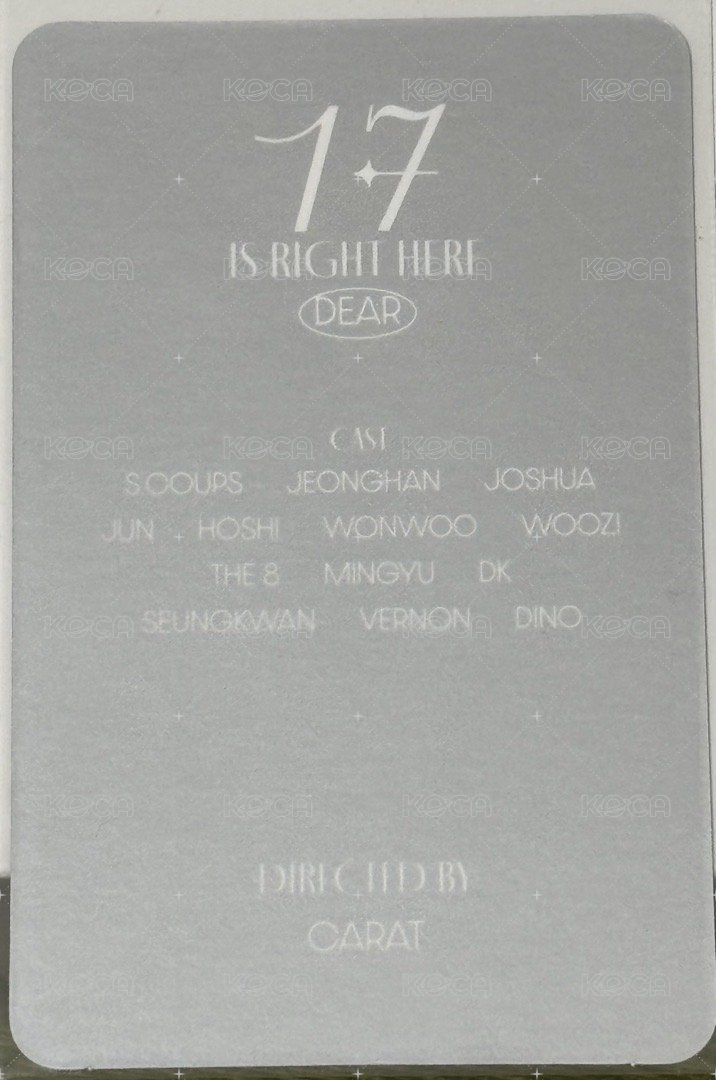 精選專 專輯卡 精選輯｜CARAT ver. 背面