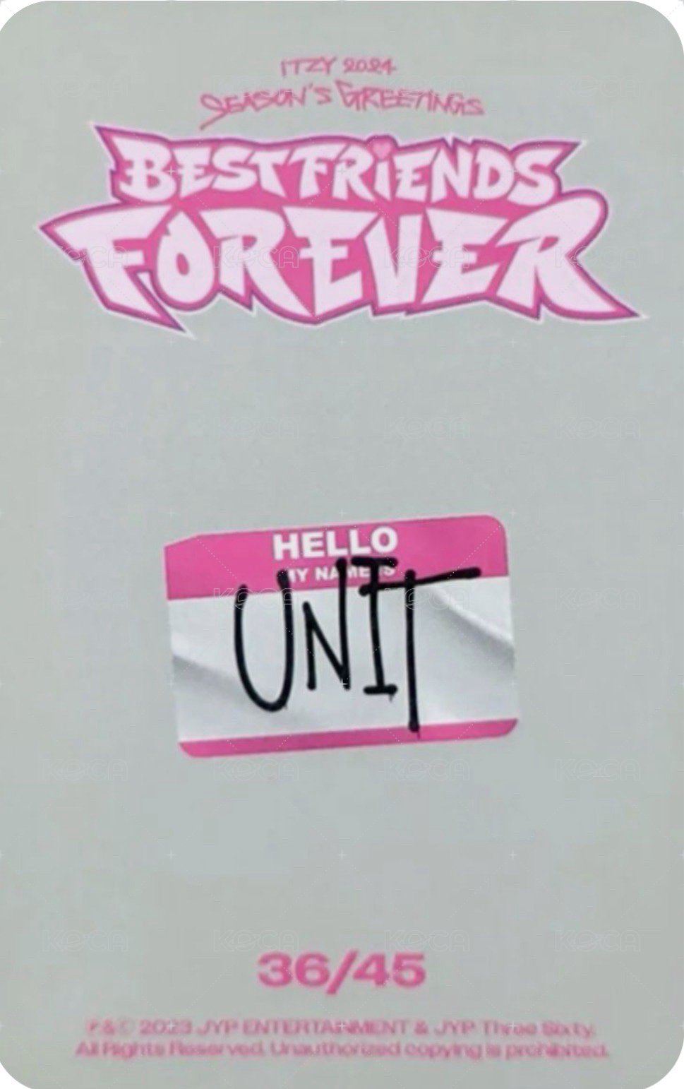 2024年曆 隨機卡 分隊卡 背面