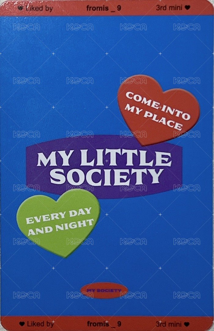 小社會 專輯卡 My society ver. 背面