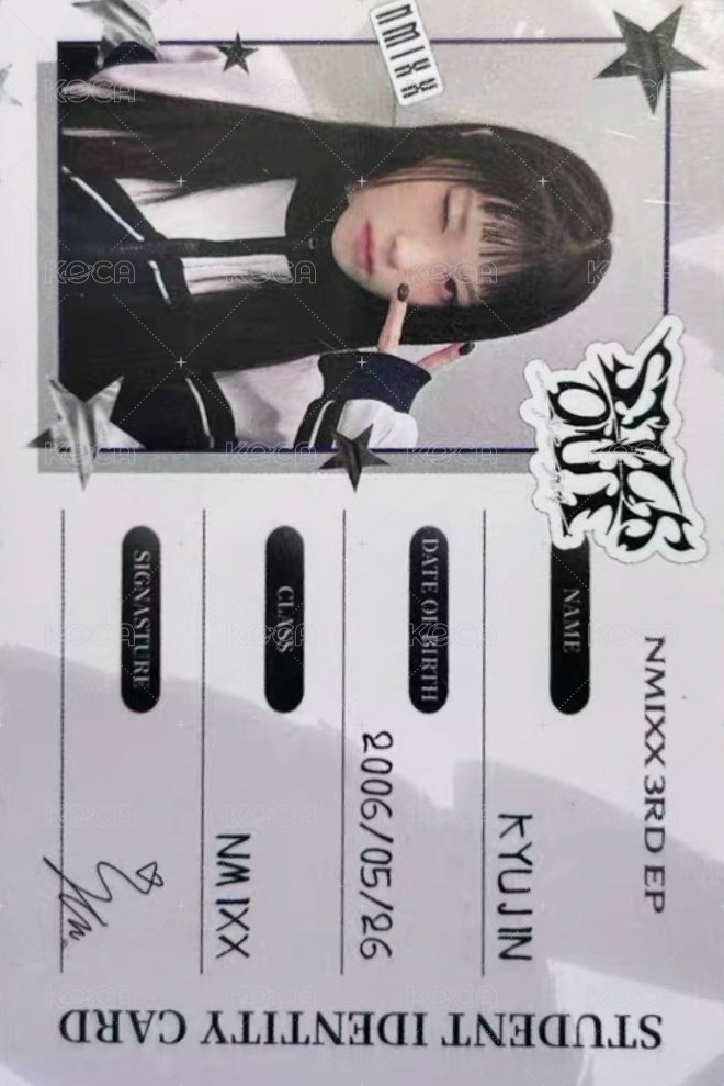 STICK OUT yzy 2.0 簽售卡 學生證 正面