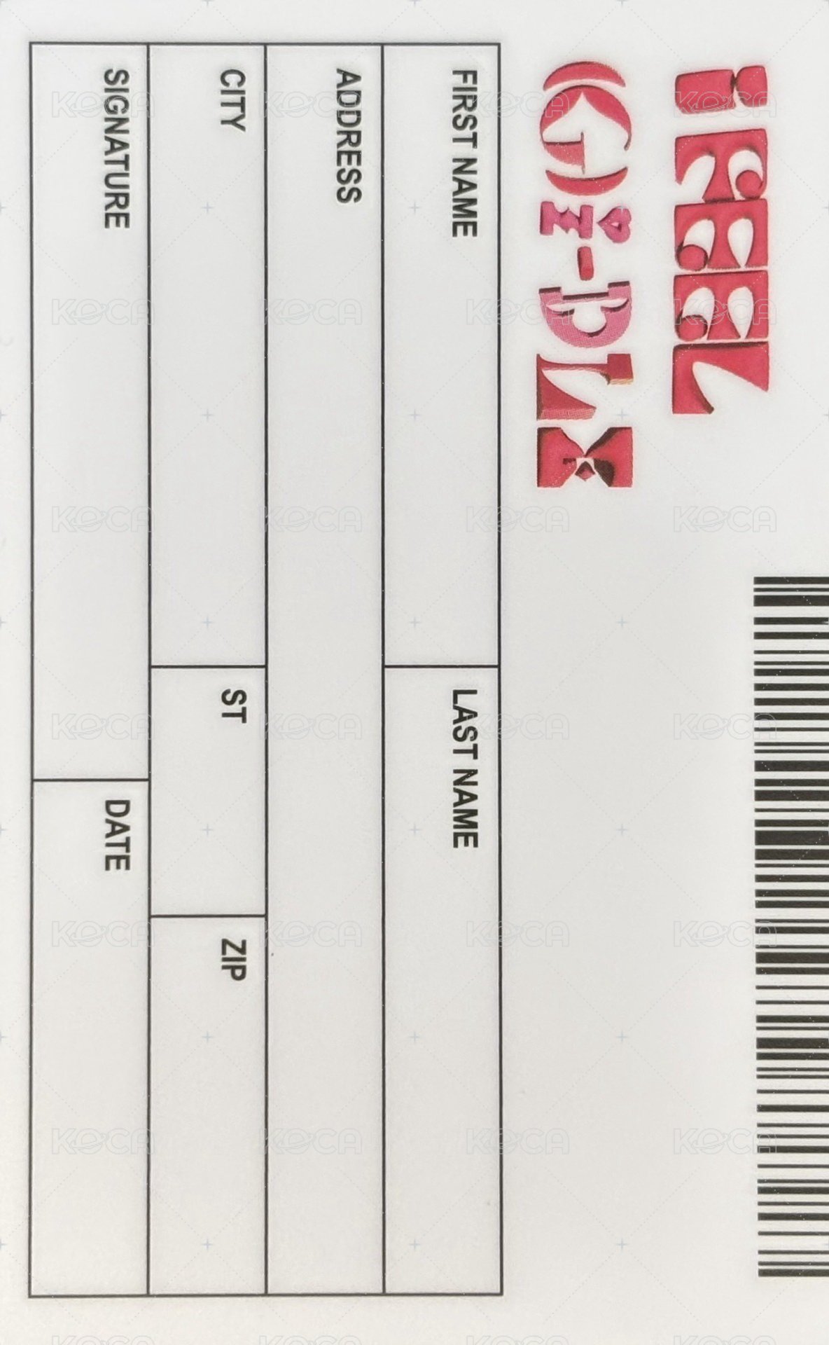 I feel 專輯卡  背面