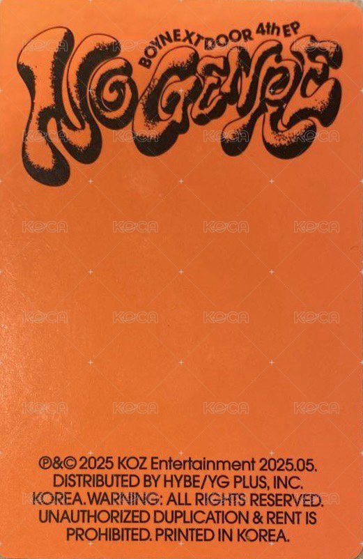 No Genre bn 特典卡 美網 官拍 背面