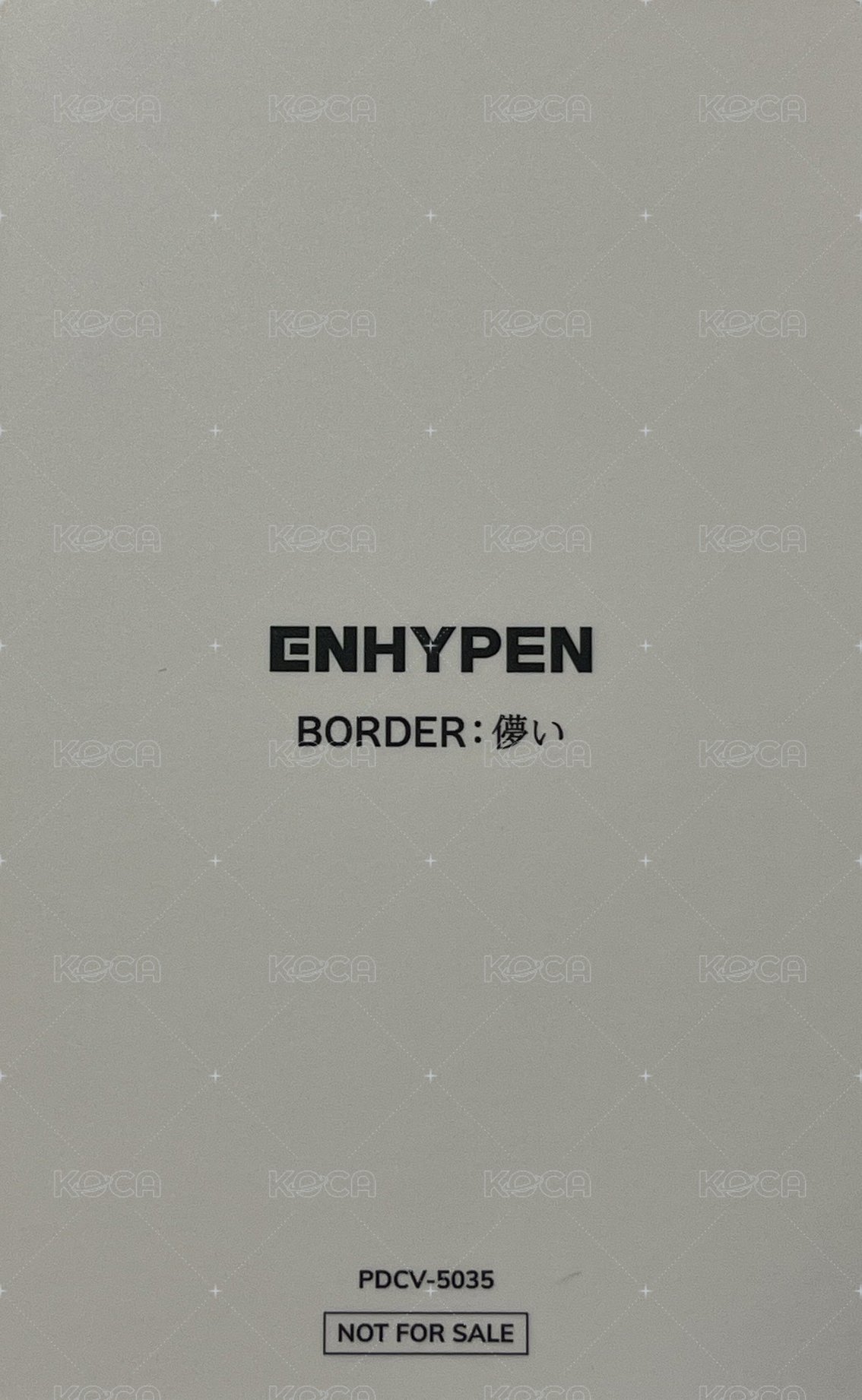 BORDER : 儚い（Hakanai） 專輯卡 環球限定盤 讀書禹 背面